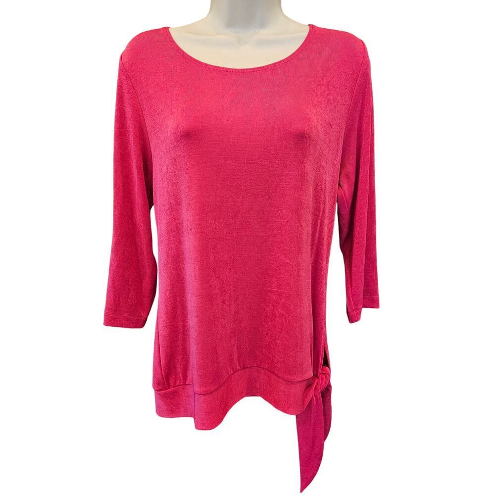 NWT chicos gaby hot pink side tie Acetate tunic top sz 1 M career casaul NEW